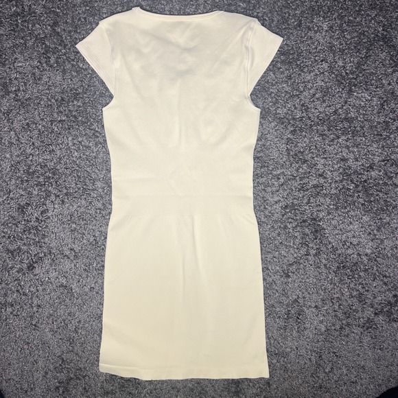 OQQ Trending Viral Tummy Control Short Sleeve Dress Small Cream - Picture 6 of 8